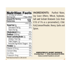 Gourmet Warehouse Honey Garlic Marinade Ingredients and Nutrition Facts